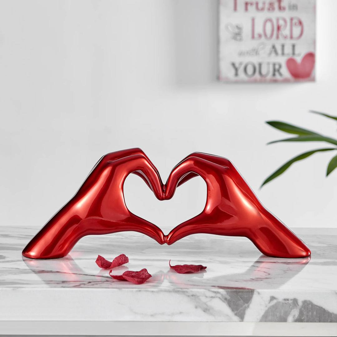 Heart Hands. Metallic Red