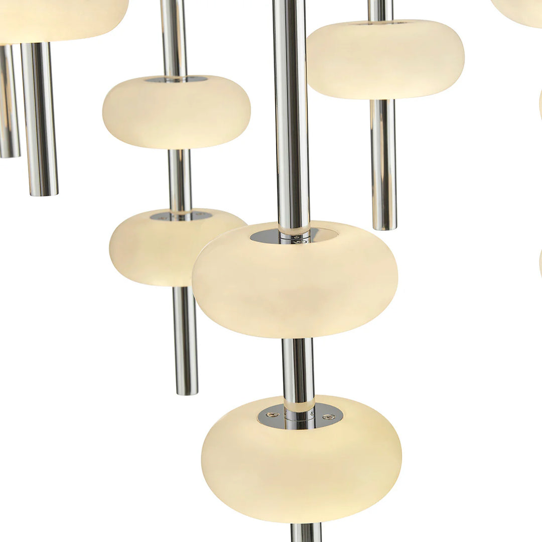Double Spanish Alabaster Rectangular Chandelier Chrome
