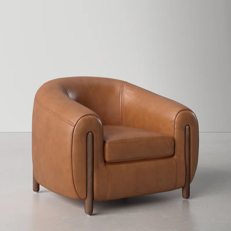 Bruno Leather Barrel Chair