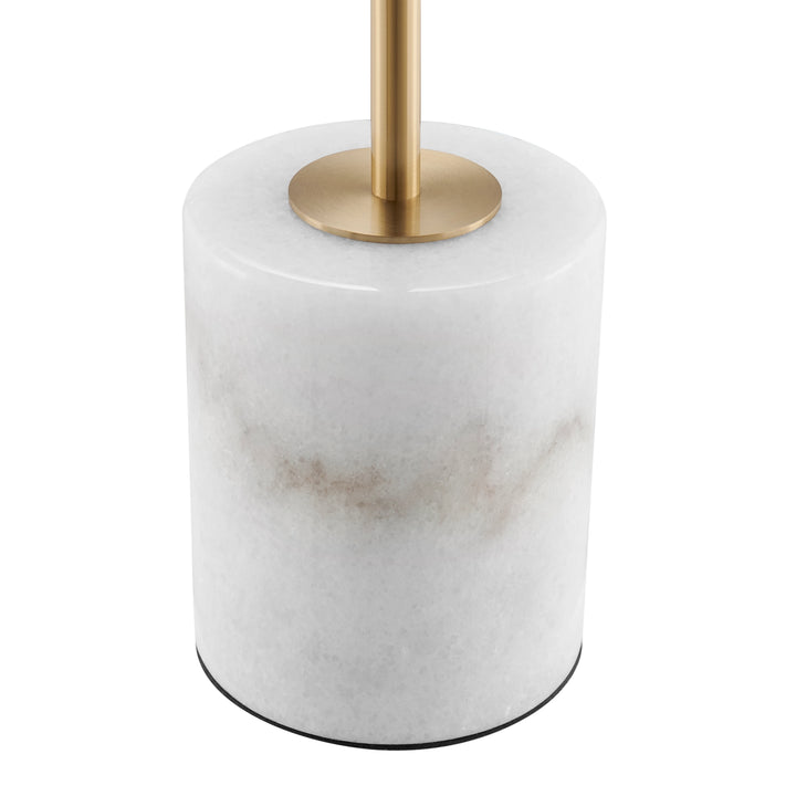 Anechdoche Table Lamp. Gold with White Marble Base.