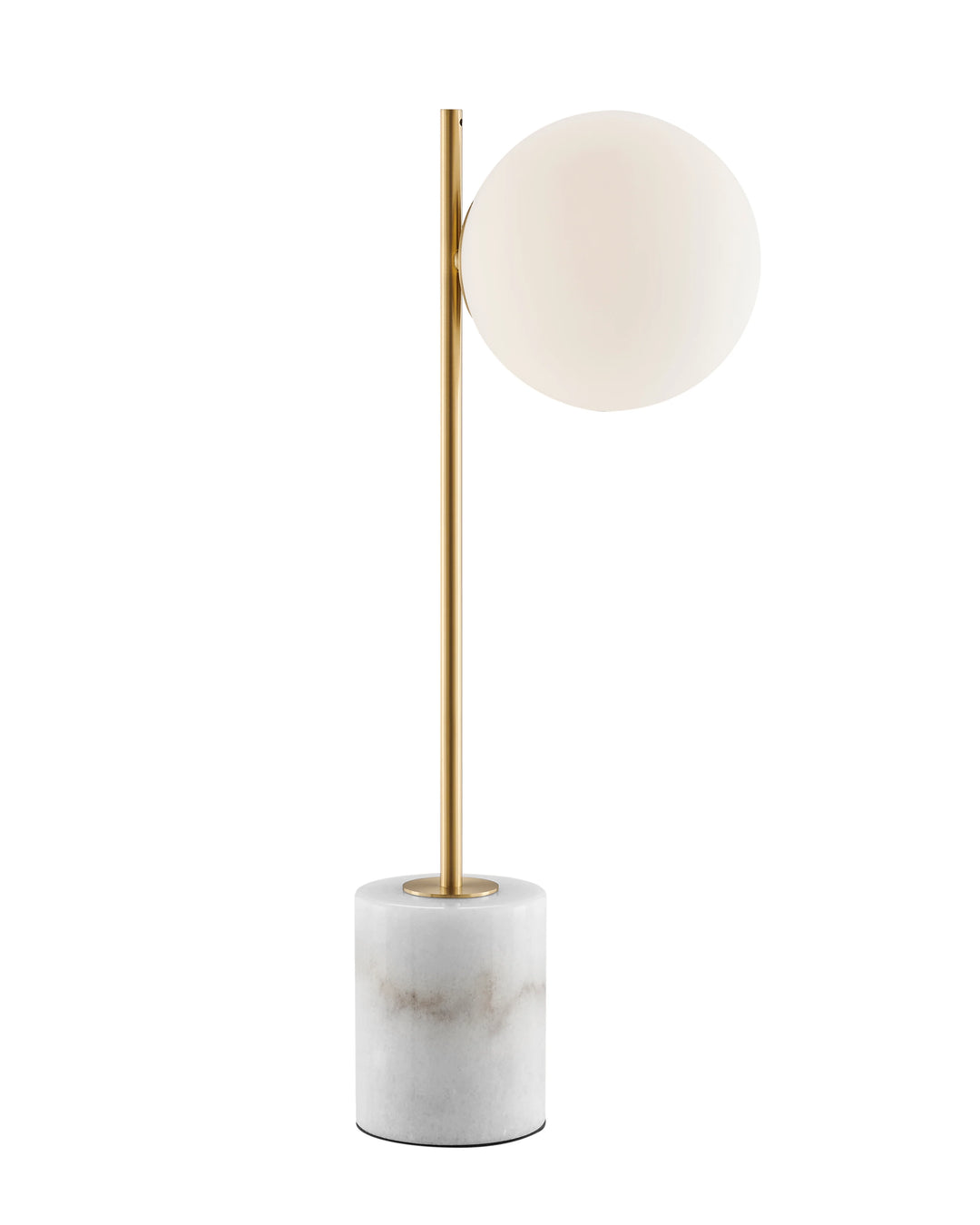 Anechdoche Table Lamp. Gold with White Marble Base.