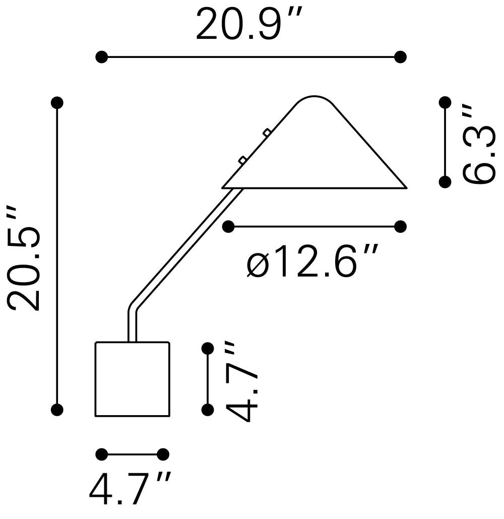Table Lamp Pike Black & White Marble