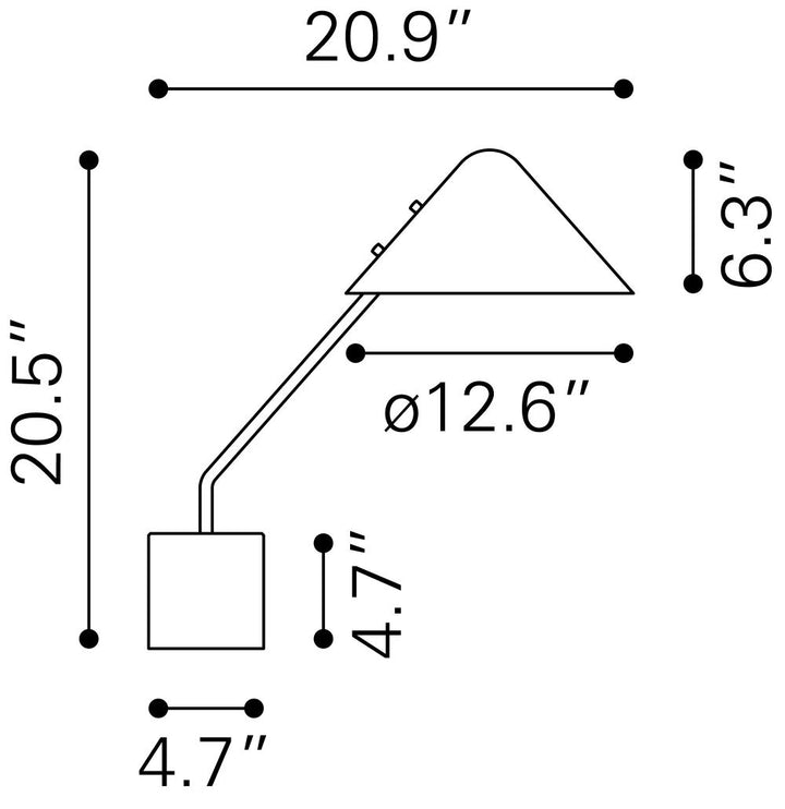 Table Lamp Pike Black & White Marble