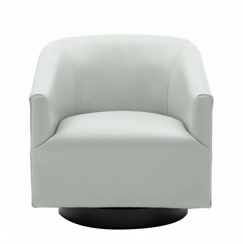 Hall Faux Leather Swivel Barrel Chair