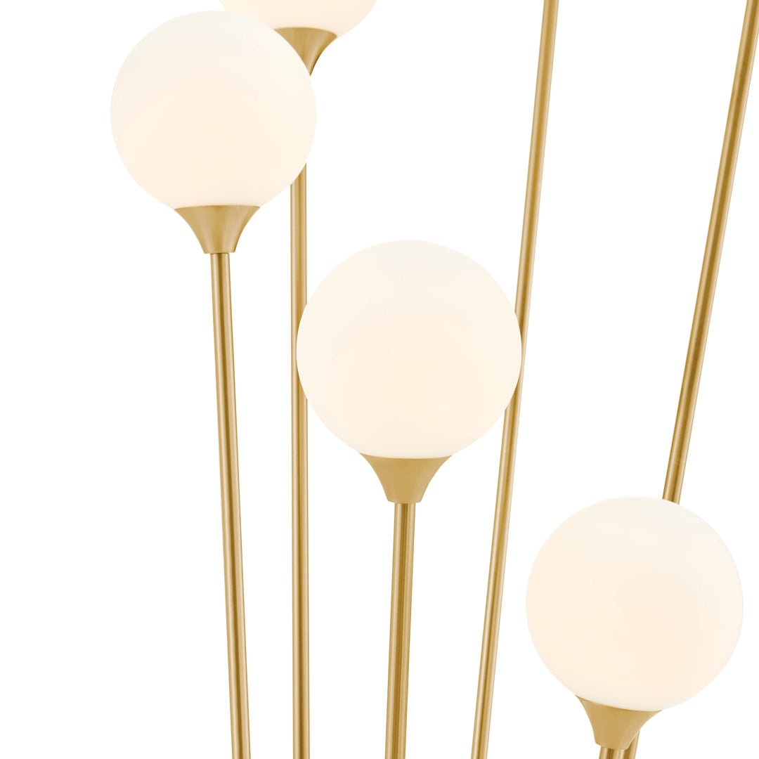 Anechdoche 6-Light Floor Lamp in Gold and White
