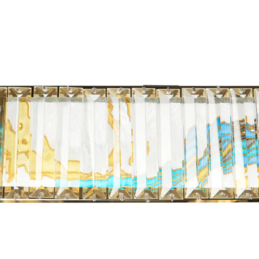 Decorative wall art with colorful abstract designs on a white background