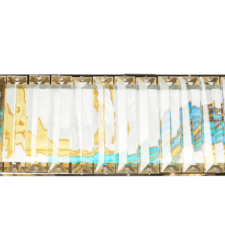 Decorative wall art with colorful abstract designs on a white background