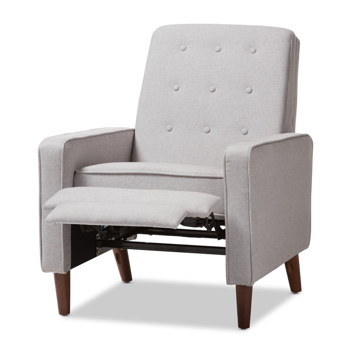 Mathias Mid-century Modern Light Grey Fabric Upholstered Lounge Chair