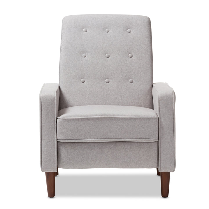 Mathias Mid-century Modern Light Grey Fabric Upholstered Lounge Chair