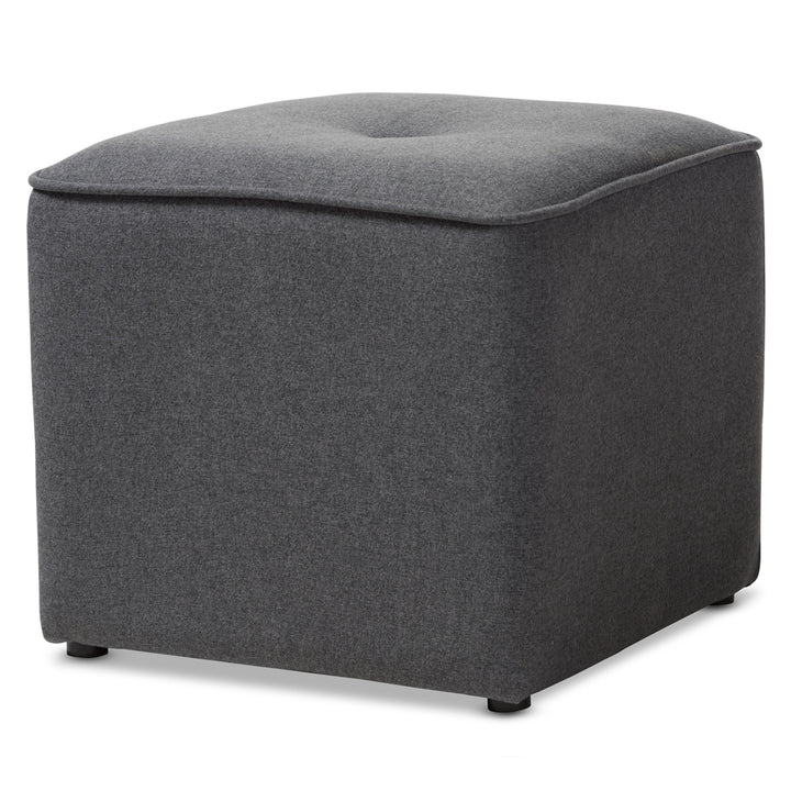 Corinne Modern and Contemporary Dark Grey Fabric Upholstered Ottoman