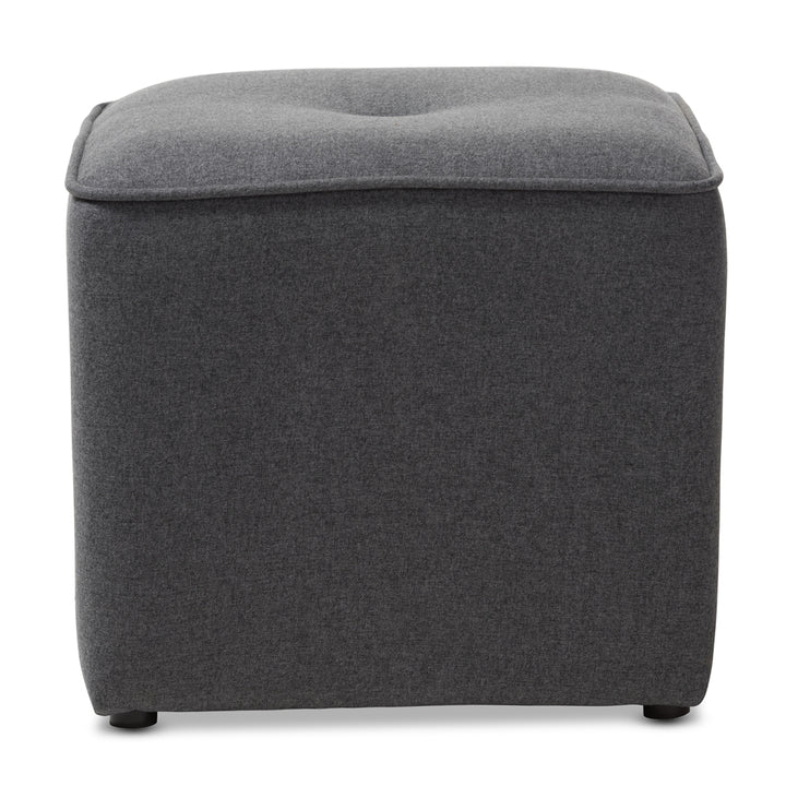 Corinne Modern and Contemporary Dark Grey Fabric Upholstered Ottoman
