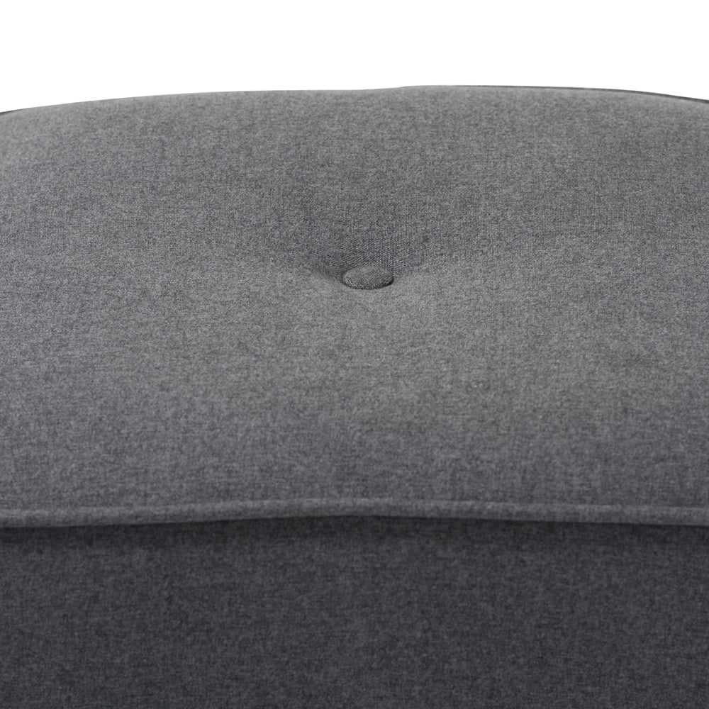 Corinne Modern and Contemporary Dark Grey Fabric Upholstered Ottoman