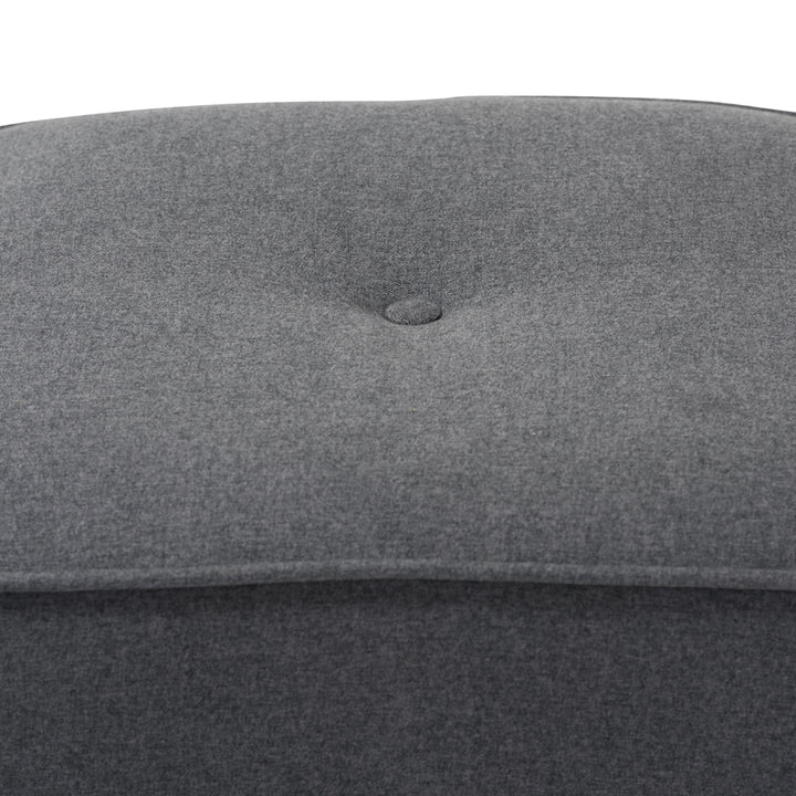 Corinne Modern and Contemporary Dark Grey Fabric Upholstered Ottoman