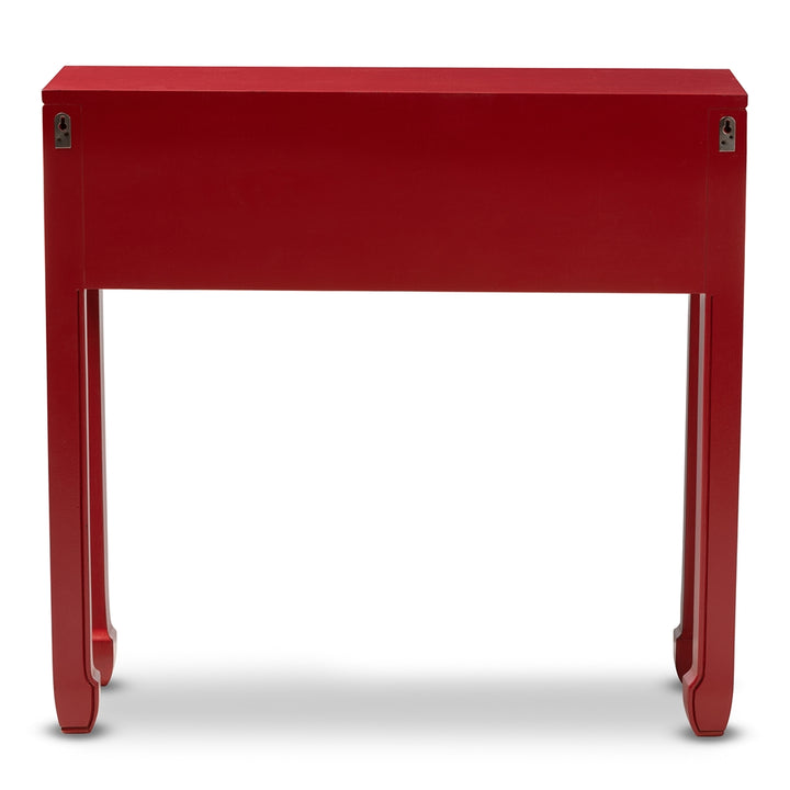 Pomme Classic and Antique Red Finished Wood & Bronze Console Table