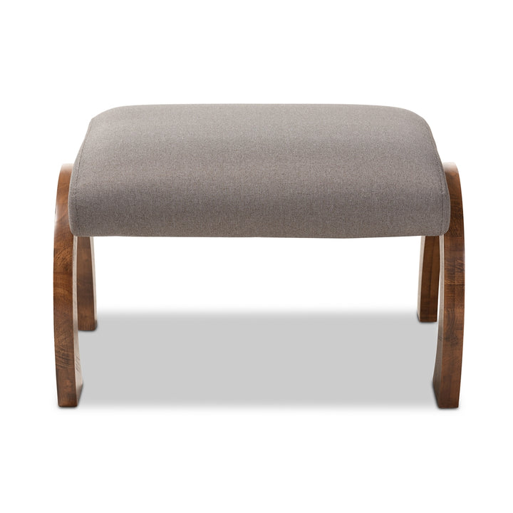 Contemporary Grey Fabric Upholstered Ottoman