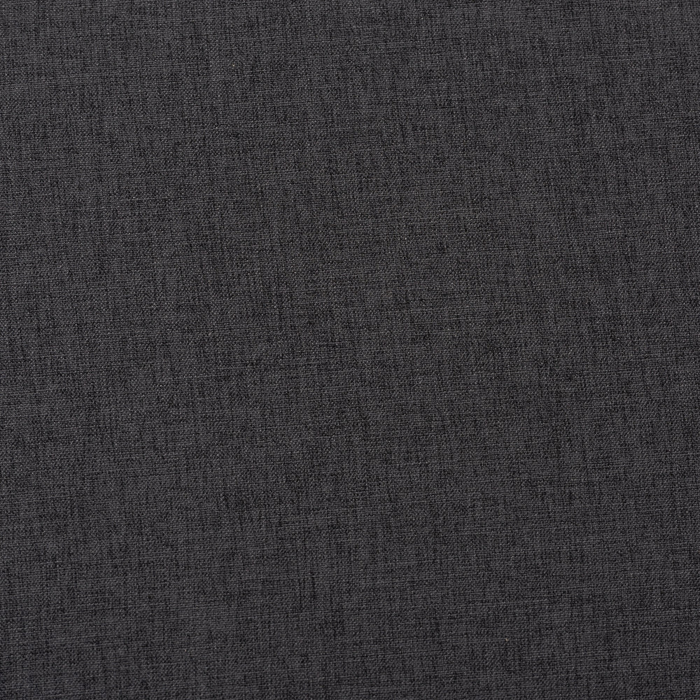 Lovise Mid-Century Modern Dark Grey Fabric Upholstered Walnut Brown Finished Wood Ottoman