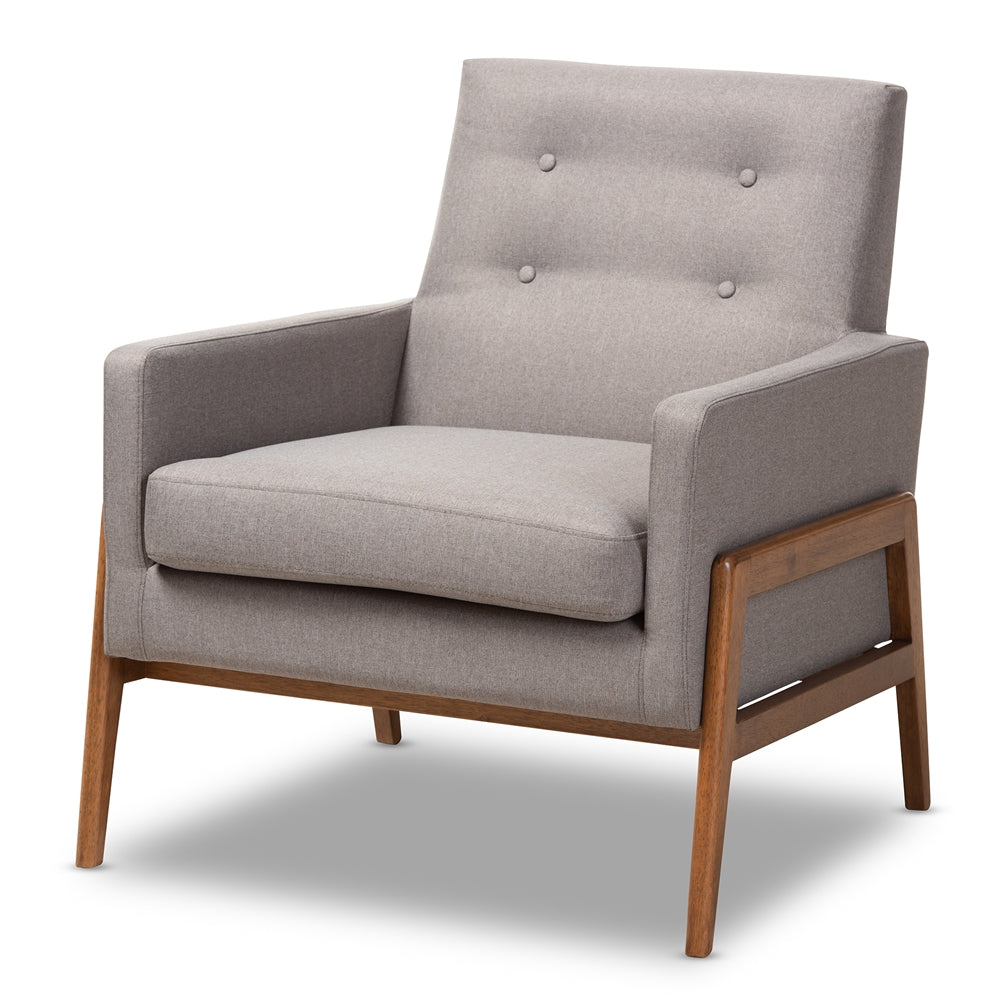 Perris Mid-Century Grey Lounge Chair