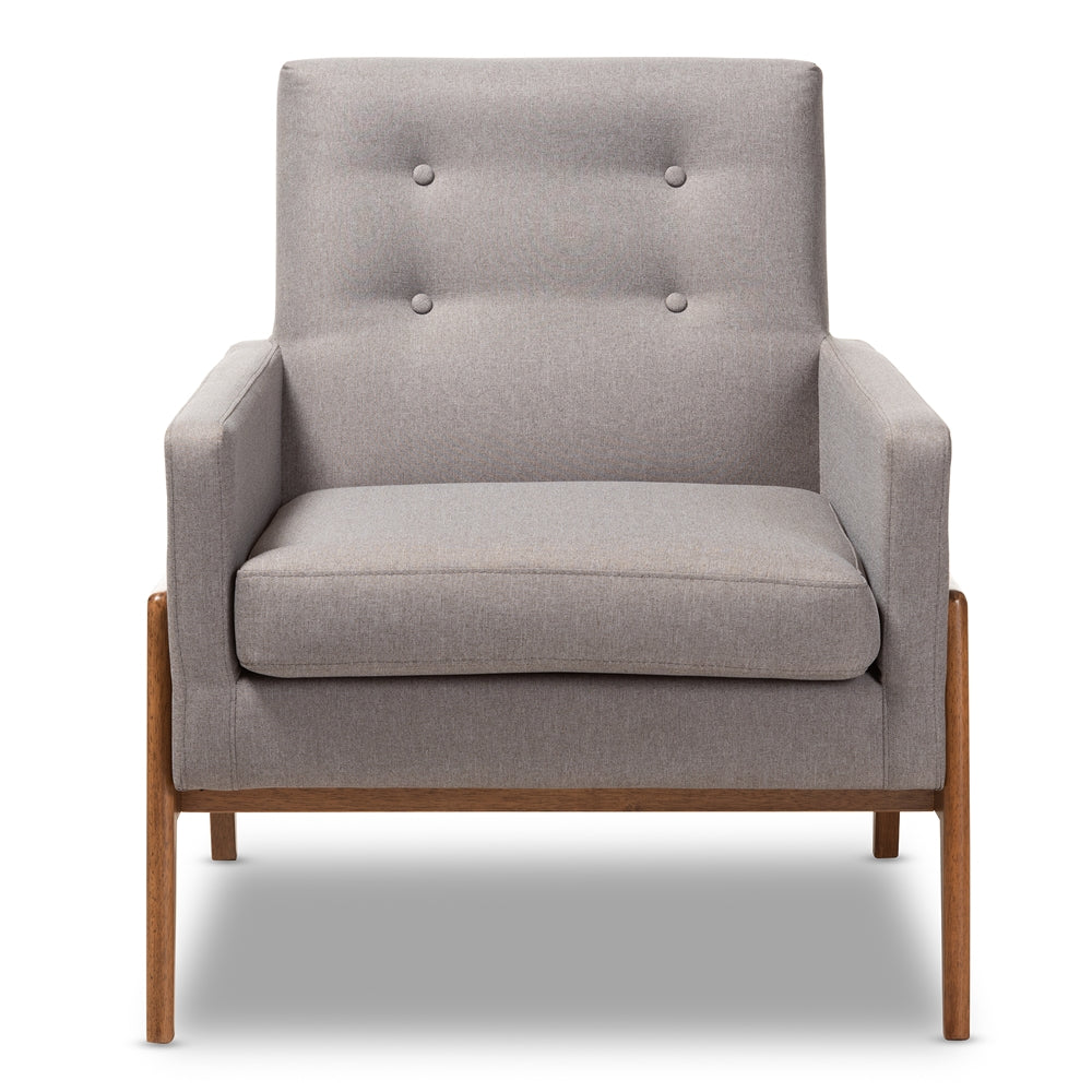 Perris Mid-Century Grey Lounge Chair