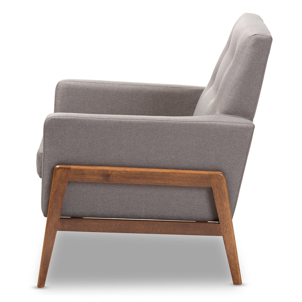Perris Mid-Century Grey Lounge Chair