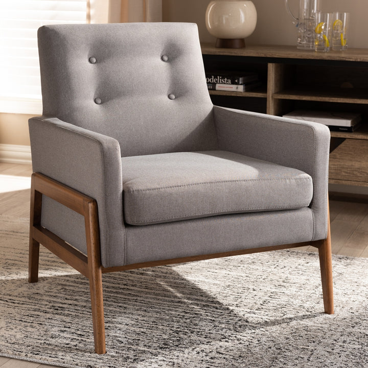 Perris Mid-Century Grey Lounge Chair