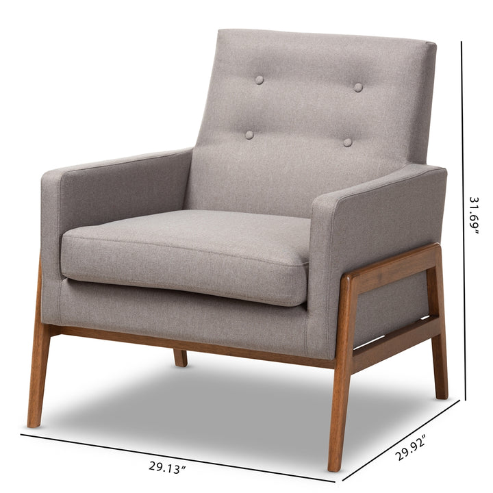 Perris Mid-Century Grey Lounge Chair
