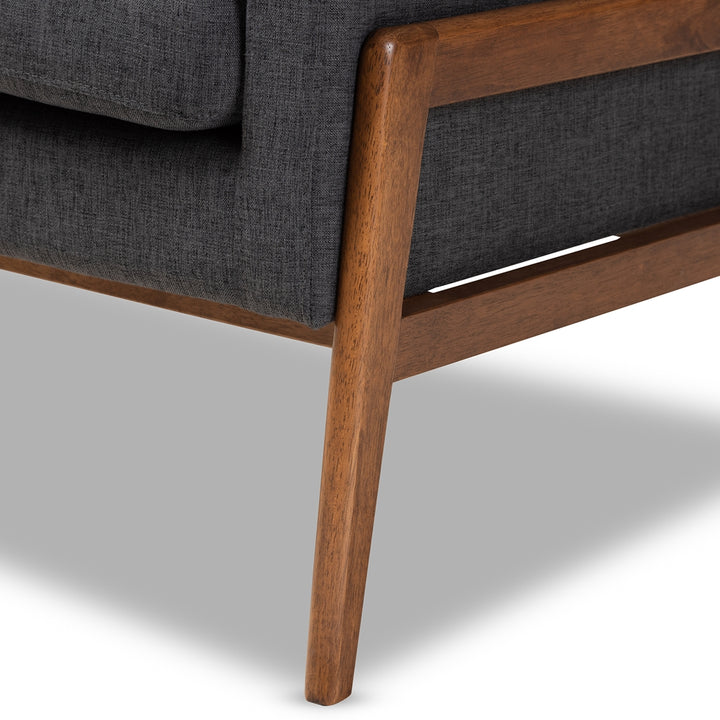 Baxton Studio Perris Mid-Century Modern Dark Grey Lounge Chair