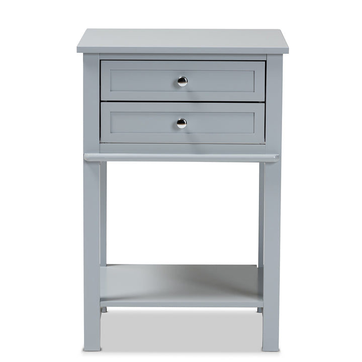 Willow Modern Light Grey Finished 2-Drawer Wood End Table