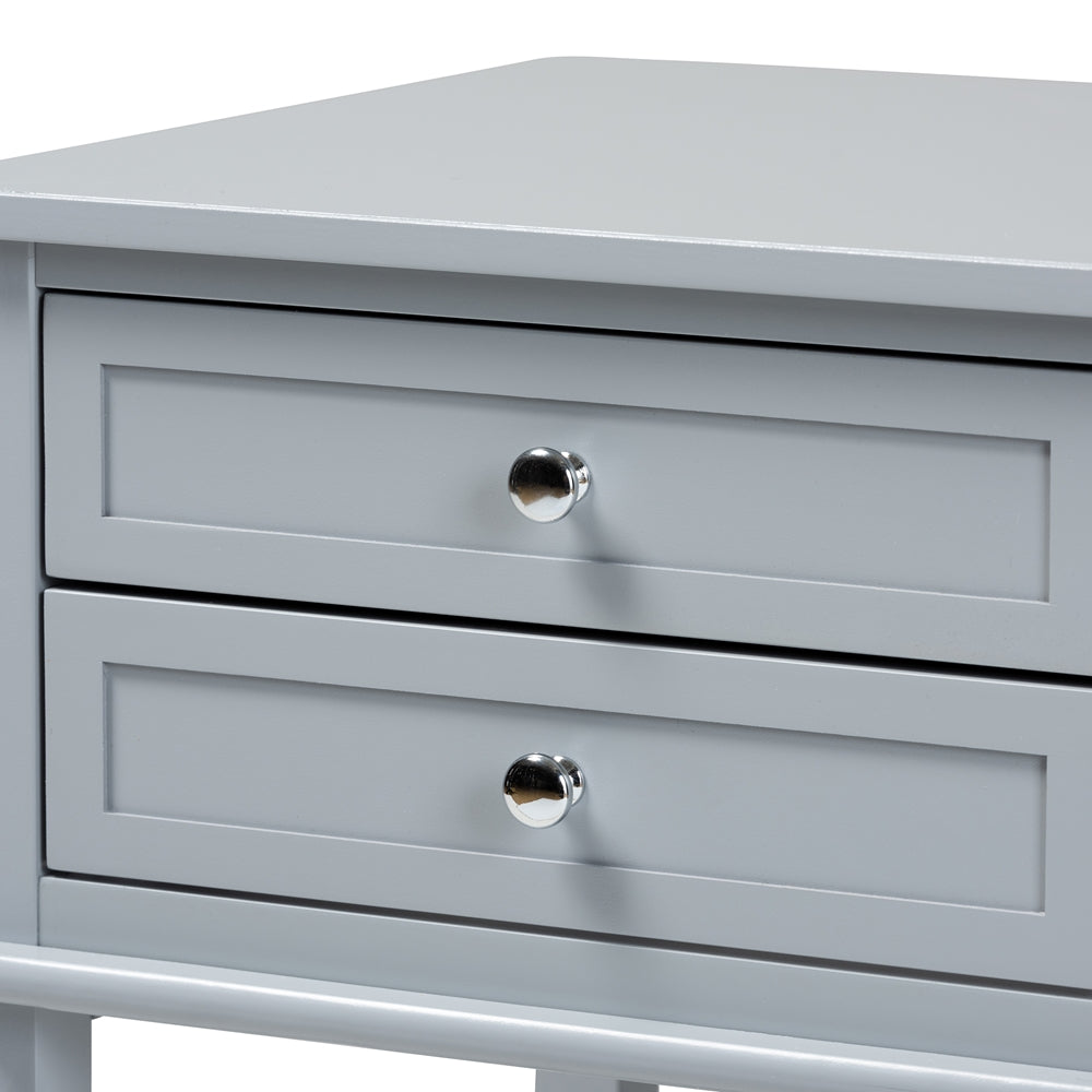 Willow Modern Light Grey Finished 2-Drawer Wood End Table