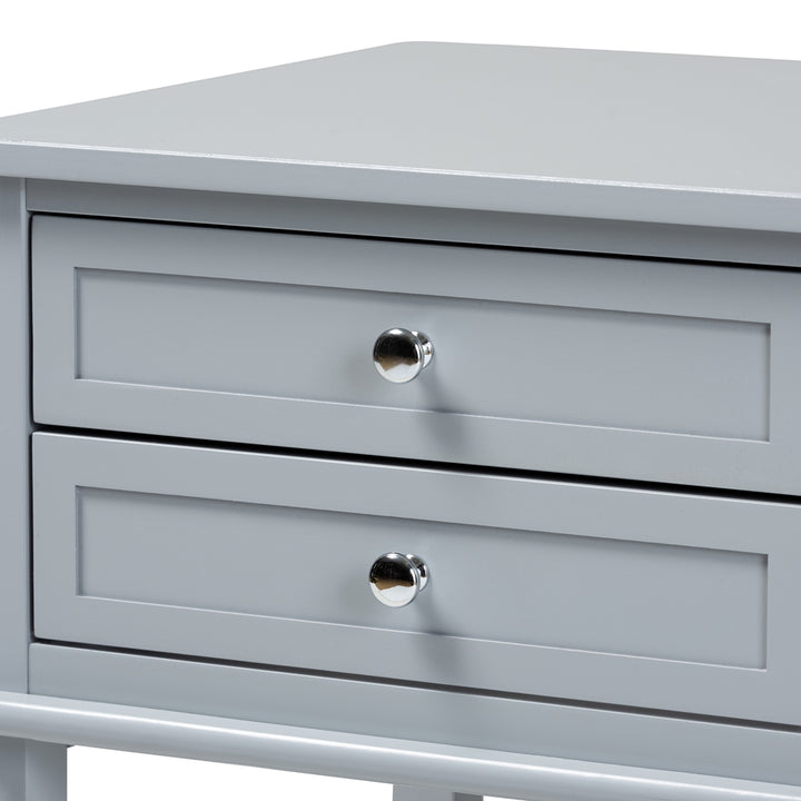 Willow Modern Light Grey Finished 2-Drawer Wood End Table
