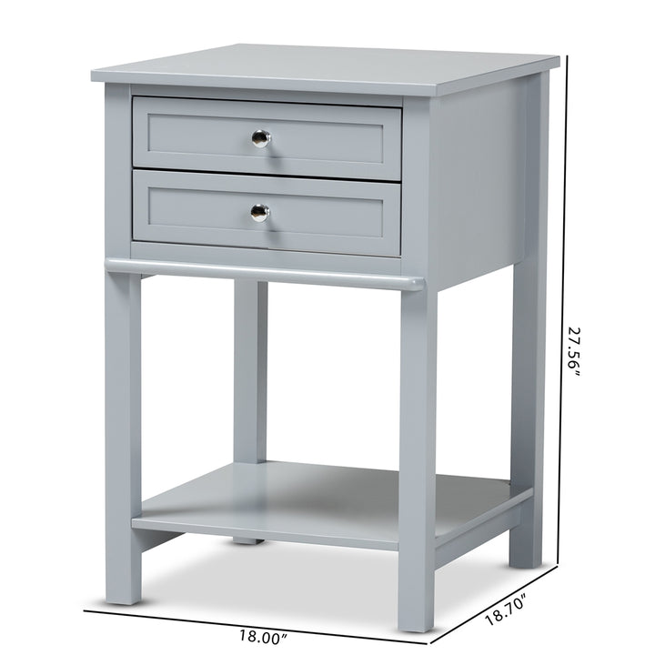 Willow Modern Light Grey Finished 2-Drawer Wood End Table