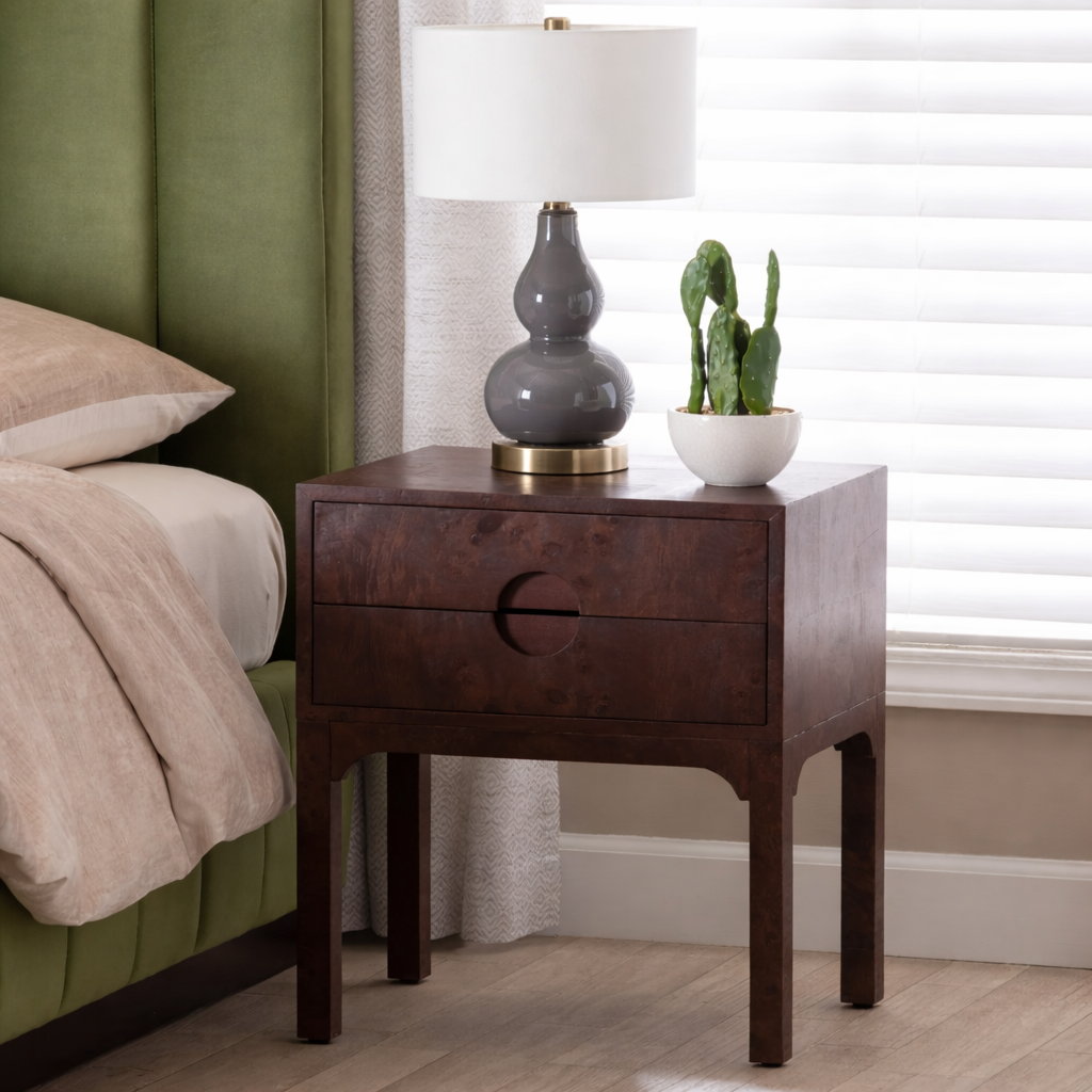 Bali & Pari Kayla Real Burl Wood Side Table