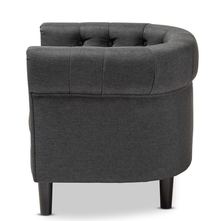 Bisset Classic and Traditional Gray Chesterfield Chair