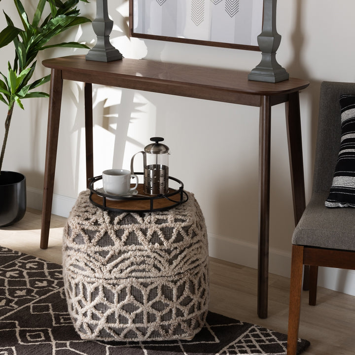 Wendy Mid-Century Modern Walnut Finished Wood Console Table