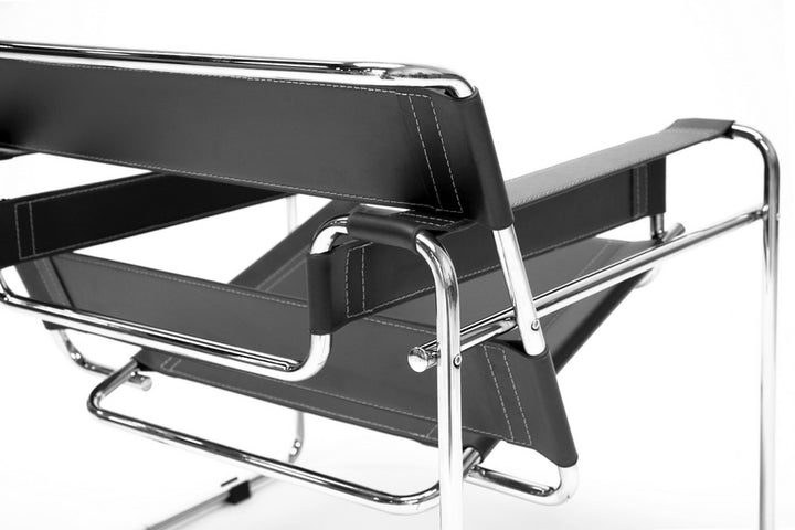 Jericho Black Leather Accent Chair