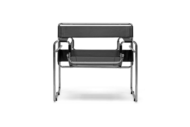 Jericho Black Leather Accent Chair