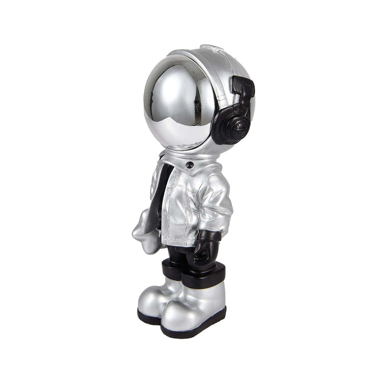 Astronaut Sculpture. Black & Silver Small