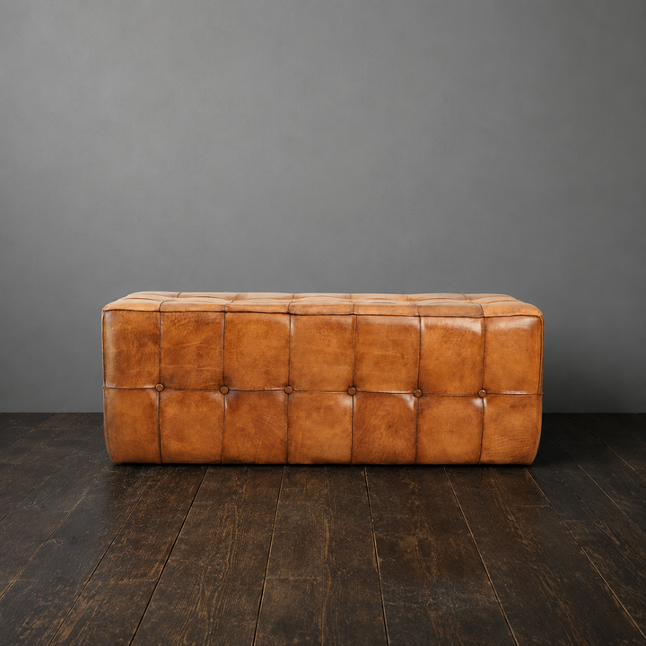 Benjiro Tan Leather Bench
