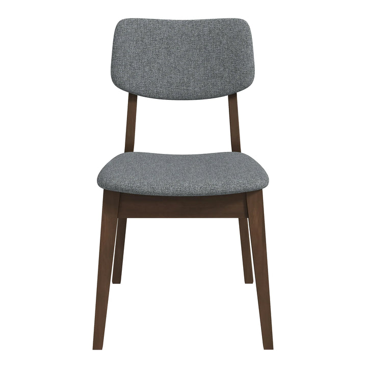 Carlos Dark Grey Fabric Solid Back Side Chair (Set of 2)