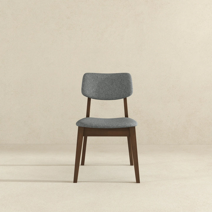 Carlos Dark Grey Fabric Solid Back Side Chair (Set of 2)