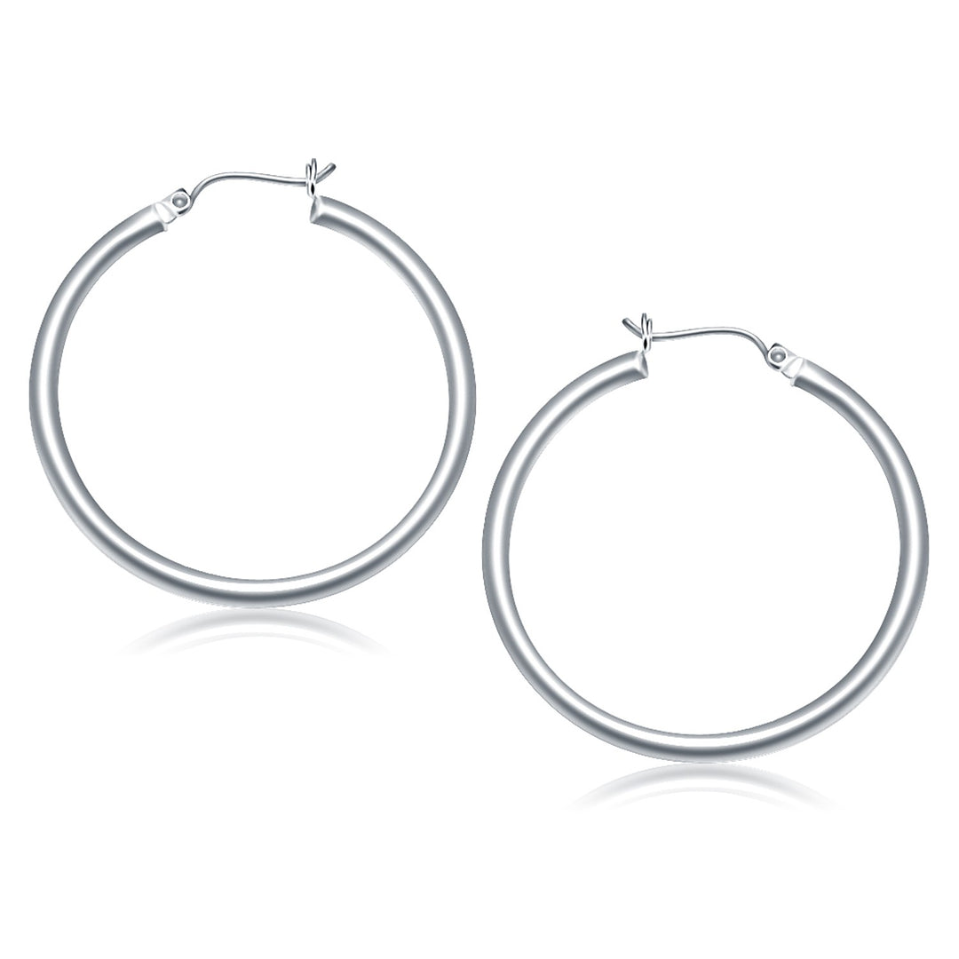 Aros pulidos de oro blanco de 14 k (3 x 40 mm)