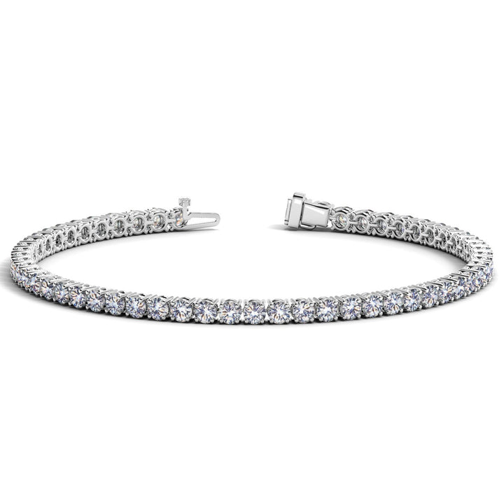 Pulsera de tenis con diamantes redondos cultivados en laboratorio en oro blanco de 14 k (7 cctw F/G VS2/SI1)