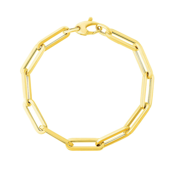 Bracelet chaîne trombone extra large en or jaune 14 carats (6,10 mm)