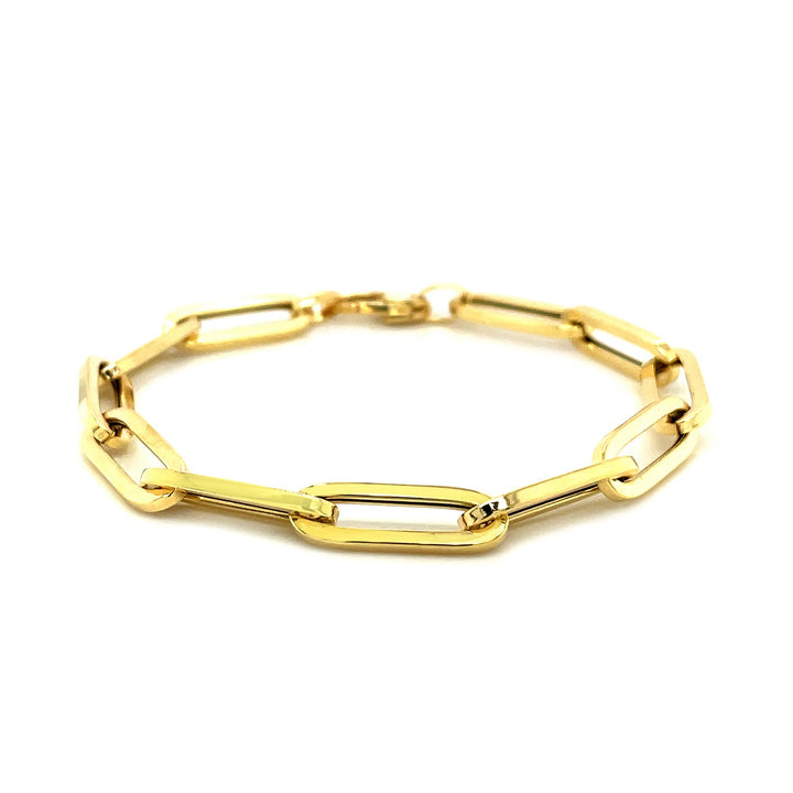 Bracelet chaîne trombone extra large en or jaune 14 carats (6,10 mm)