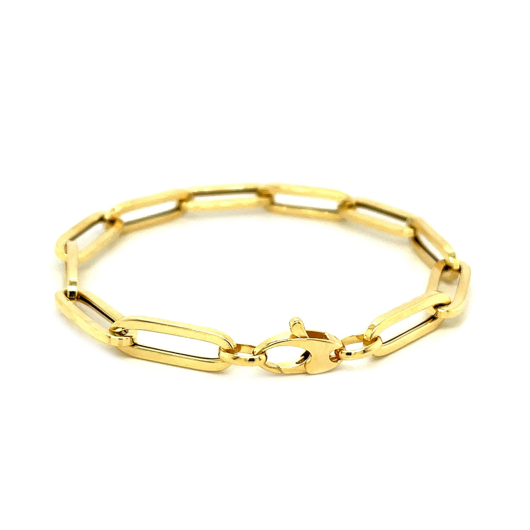 Bracelet chaîne trombone extra large en or jaune 14 carats (6,10 mm)