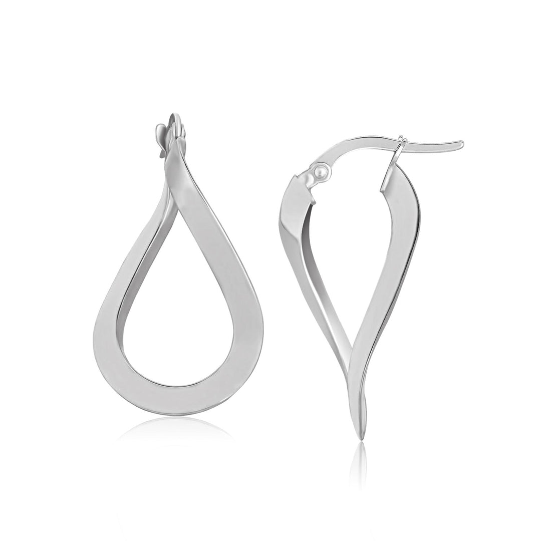 Boucles d'oreilles créoles torsadées en or blanc 14 carats