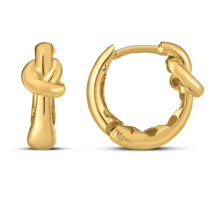 Aros con nudo de amor en oro amarillo de 14 k