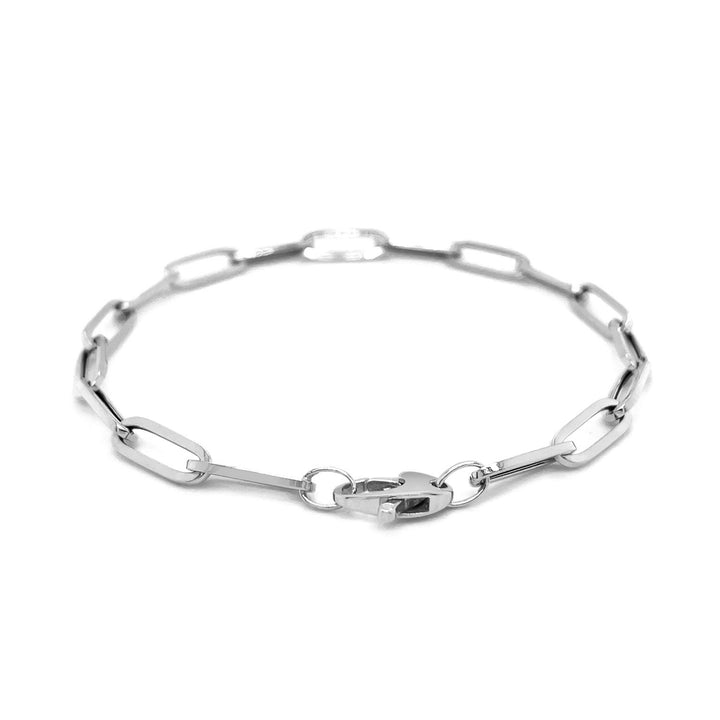 Bracelet chaîne trombone en or blanc 14 carats (4,20 mm)