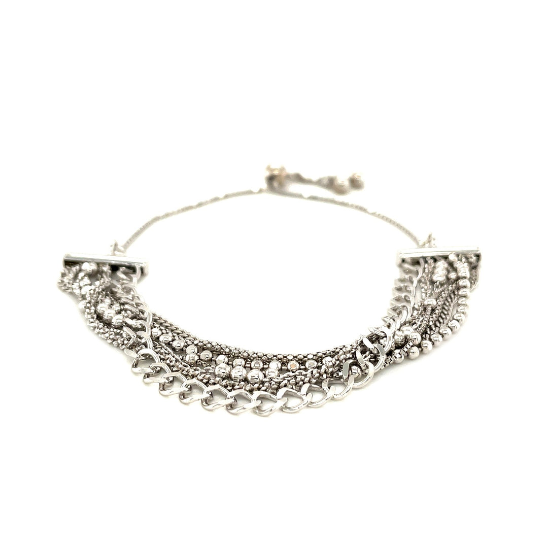 Pulsera multicadena ajustable en plata de ley (15,00 mm)