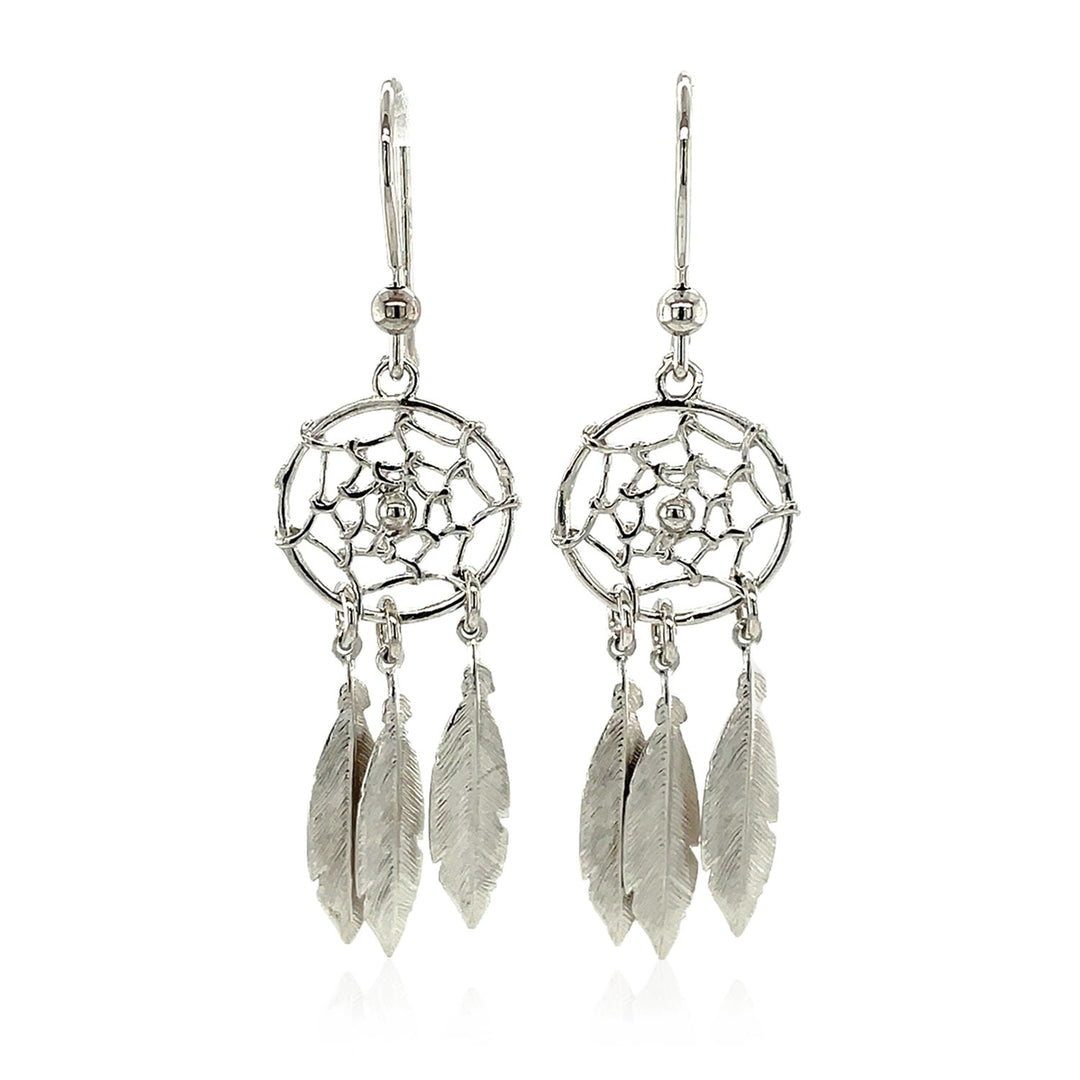 Boucles d'oreilles pendantes en argent sterling avec attrape-rêves