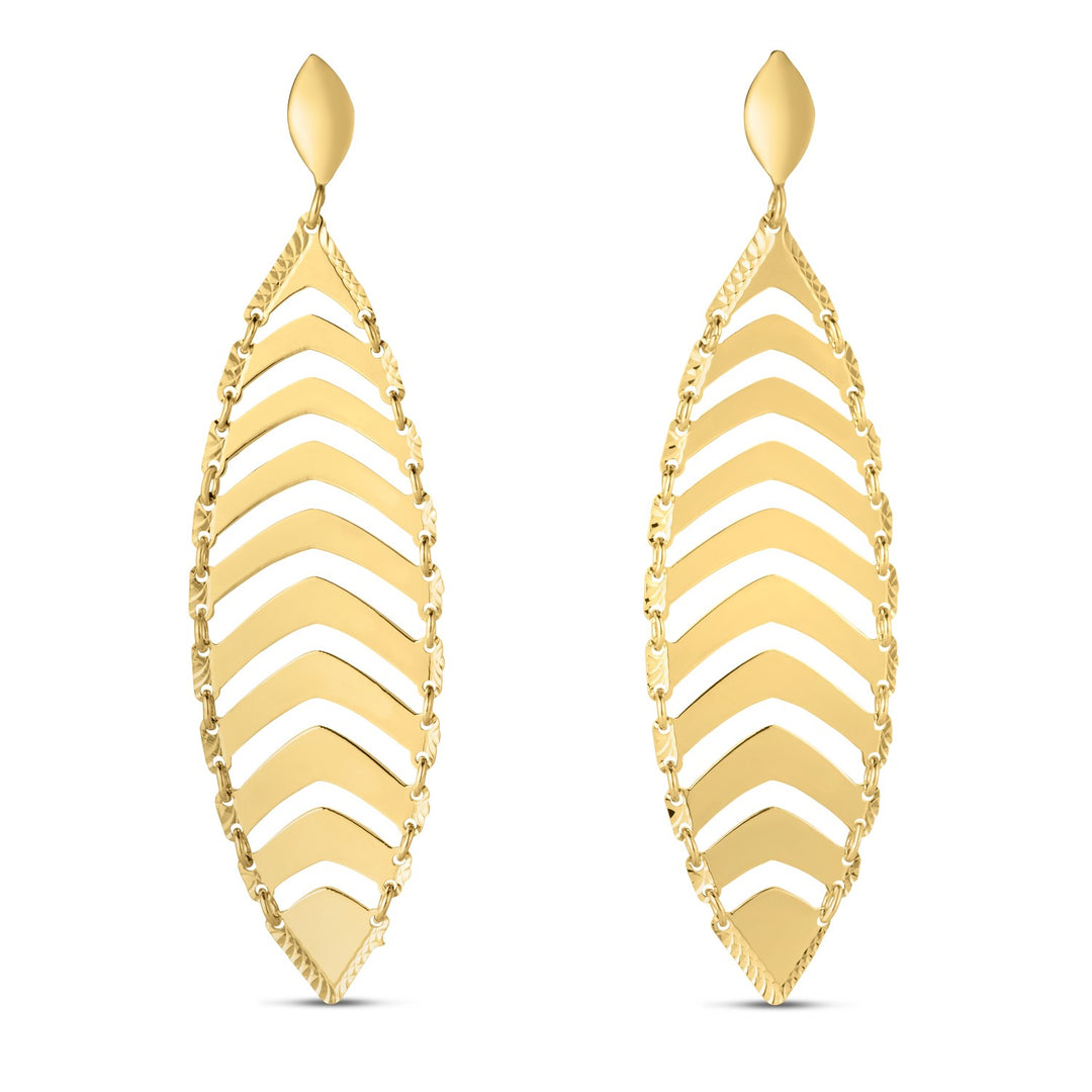 Boucles d'oreilles pendantes en or jaune 14 carats